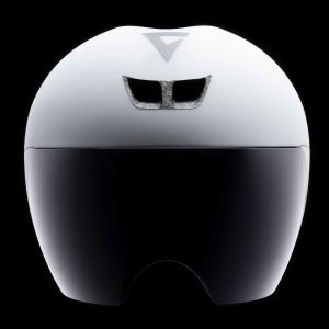 White Giant Rivet Mips aero helmet front view with a black background.