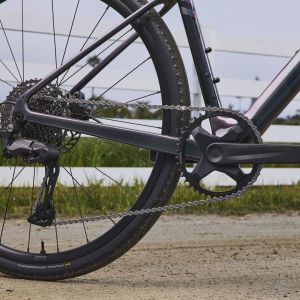 Close up of drivetrain on bicycle
