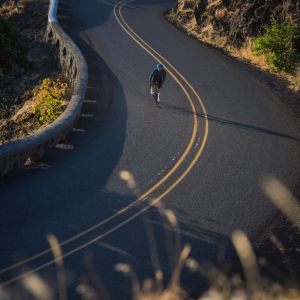 Road Cyclist riding on a scenic road