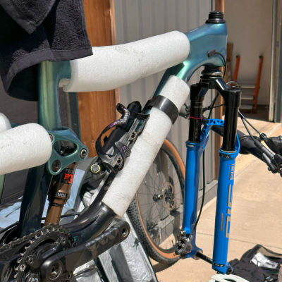 Protect your bike with foam or bubble wrap.