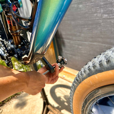 Remove the pedals from your bike.