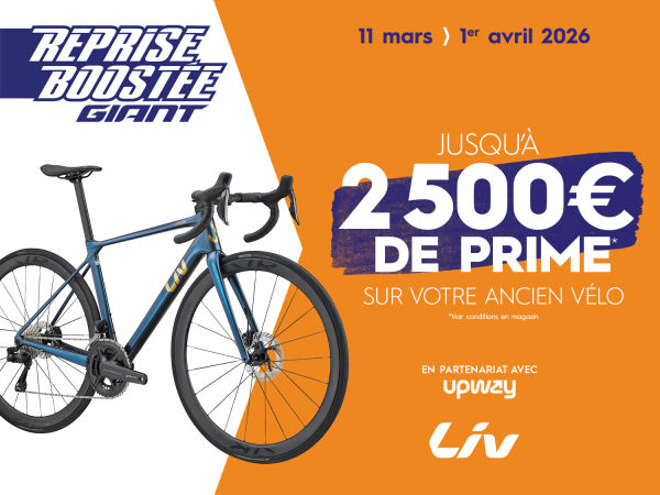 Du 11 mars au 1er avril, venez en magasin pour faire reprendre votre vélo ancien et obtenir jusqu'à 2500€ sur votre nouveau vélo.