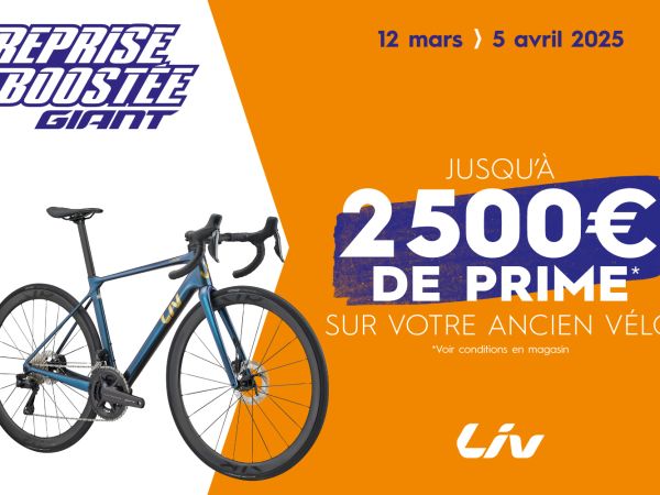 Opération Reprise Boostée Giant : laissez votre ancien vélo et repartez avec un vélo Liv neuf.