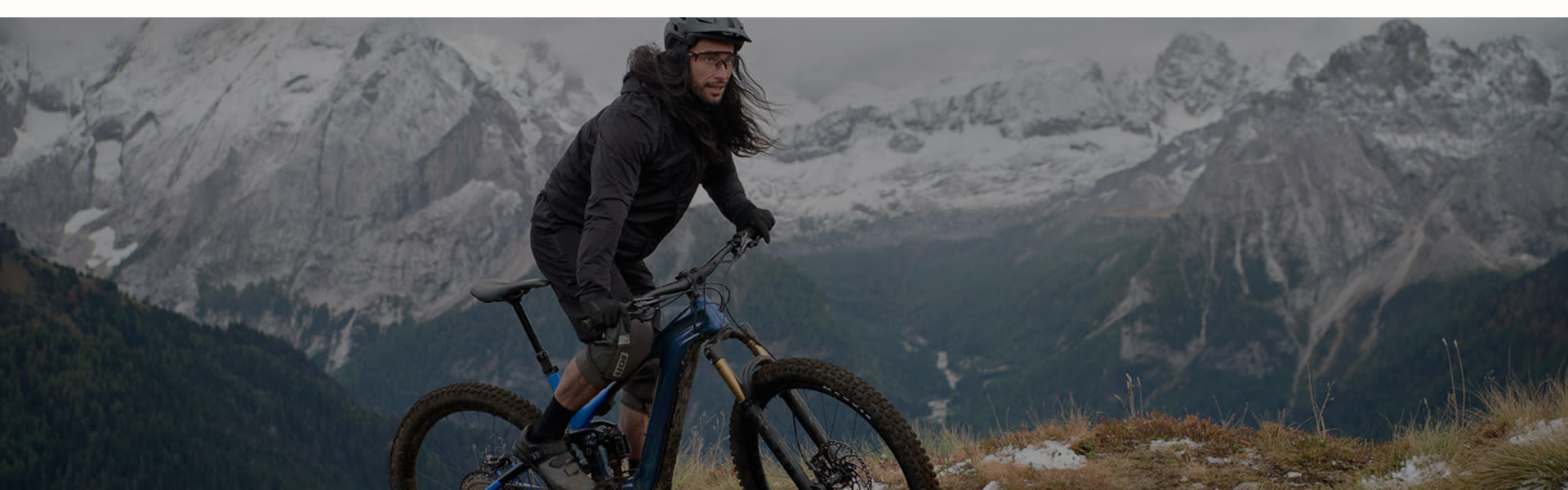 mountain biker climbing