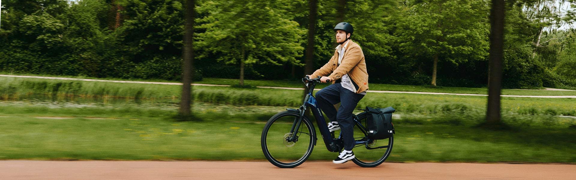 Person riding e-bike.