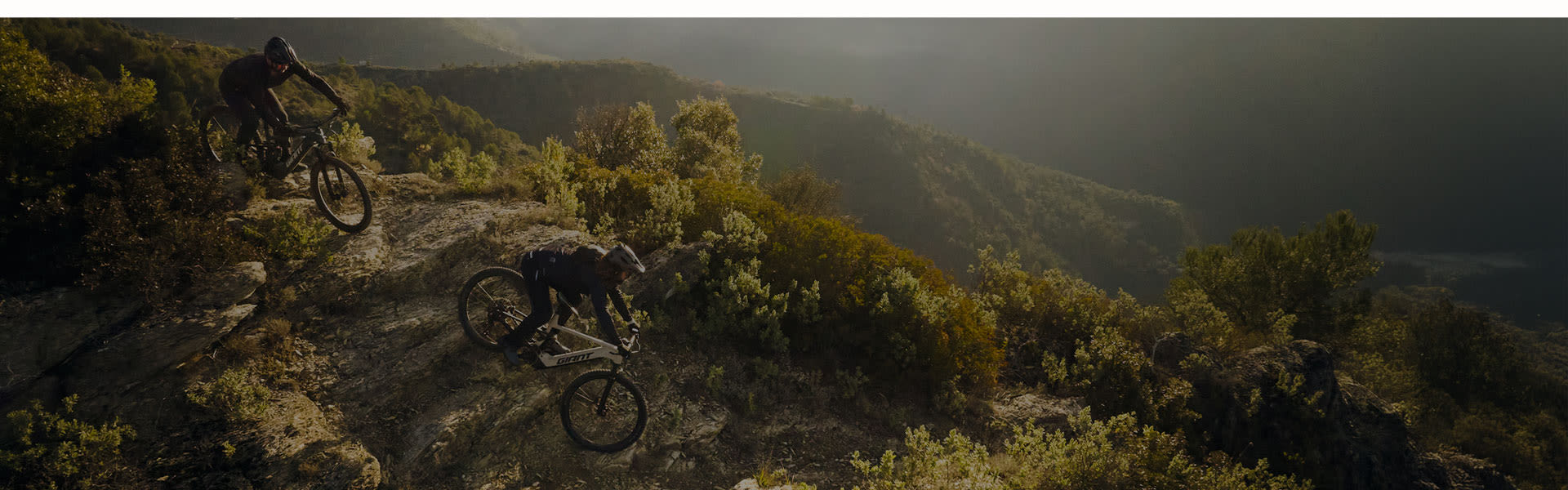 mountain biker climbing