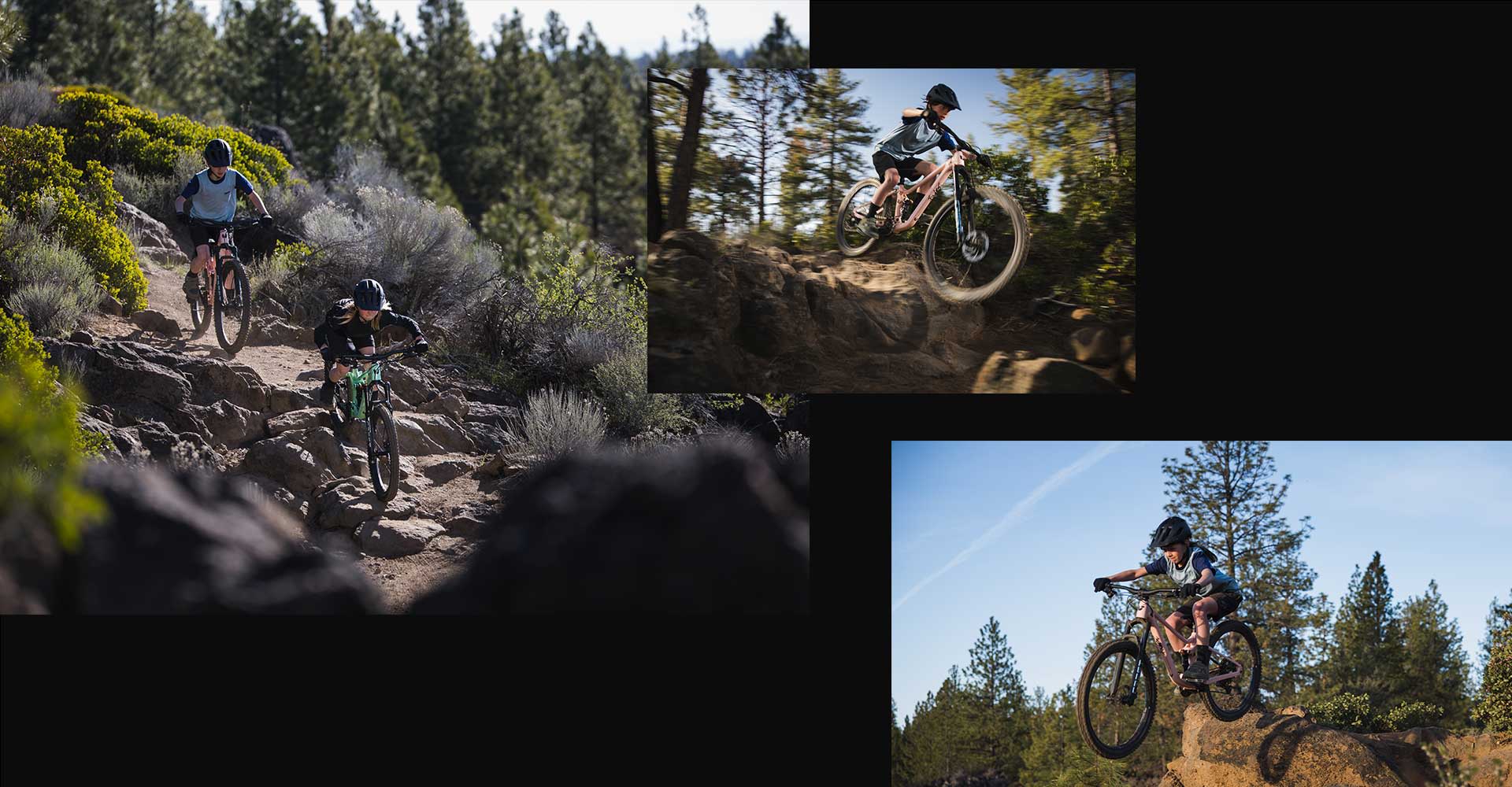 Girls riding the Faith on rocky trails