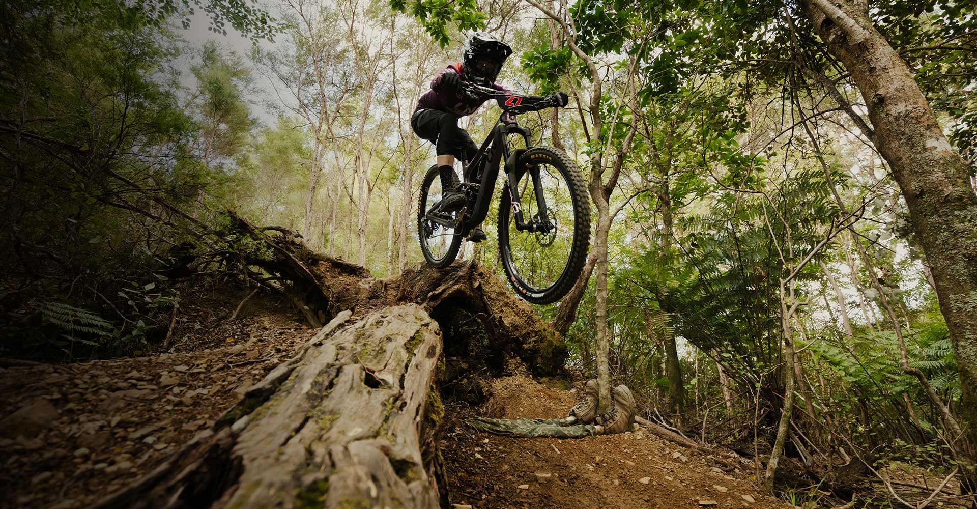 woman riding mountain bike