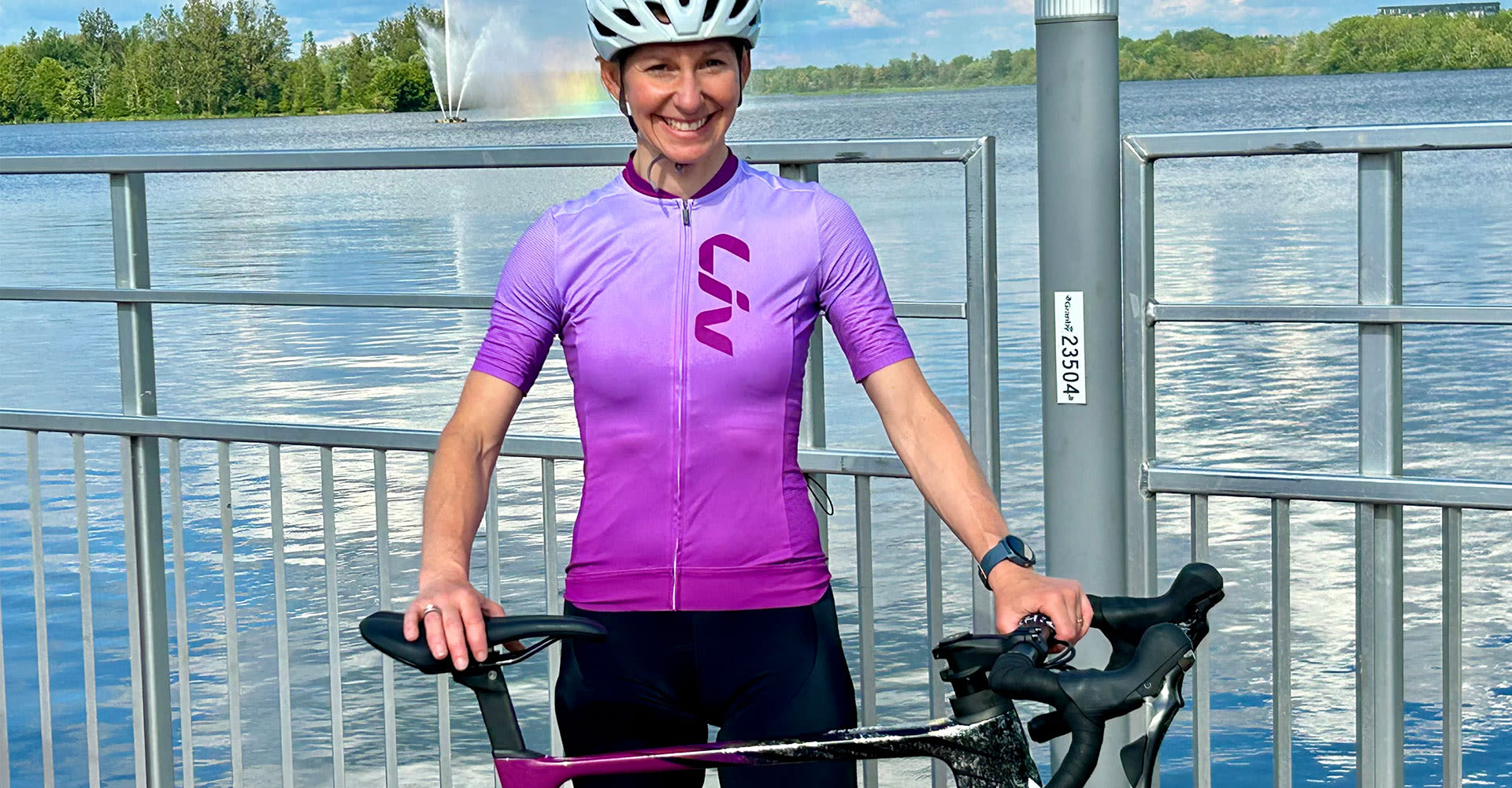 Christel Ferrier with her road bike