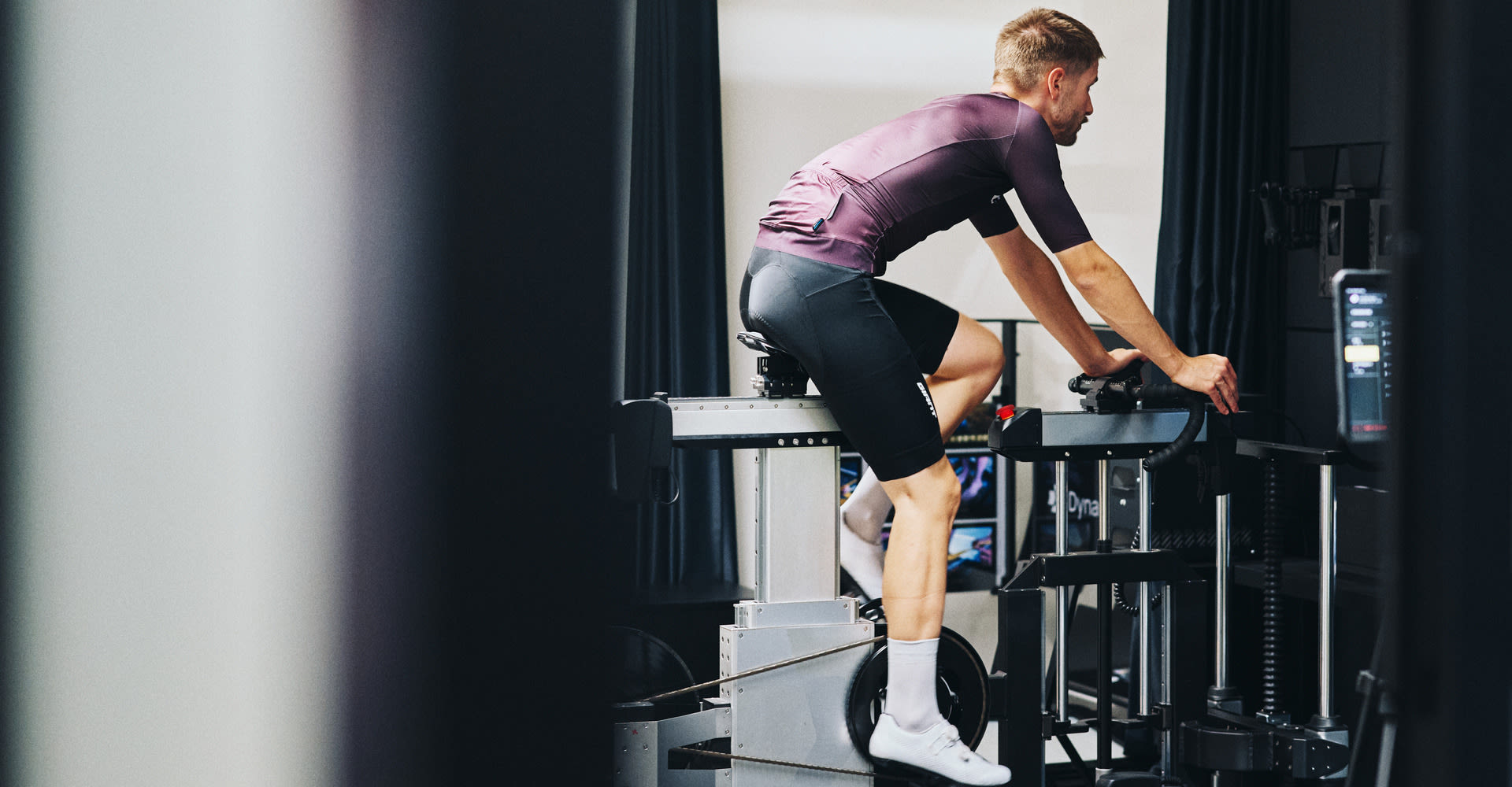 Professional bike fitting session helping a rider achieve the perfect frame size and riding position for a custom Giant bicycle.