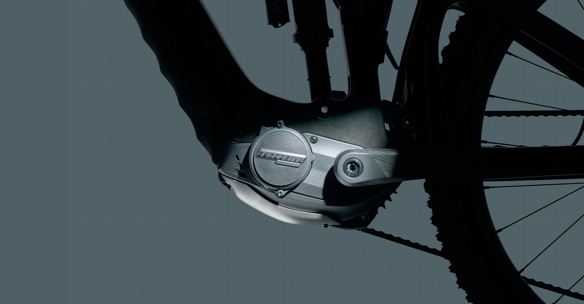 closeup of electric bike motor