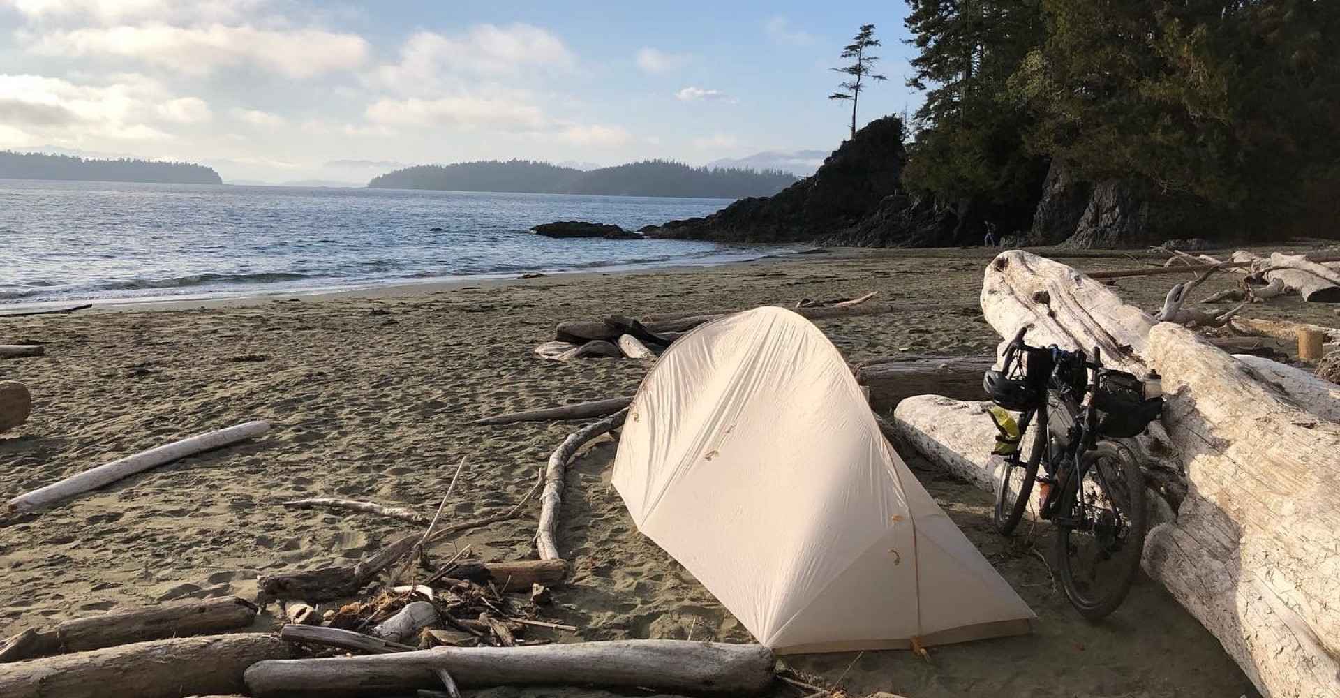 Camping on a beach
