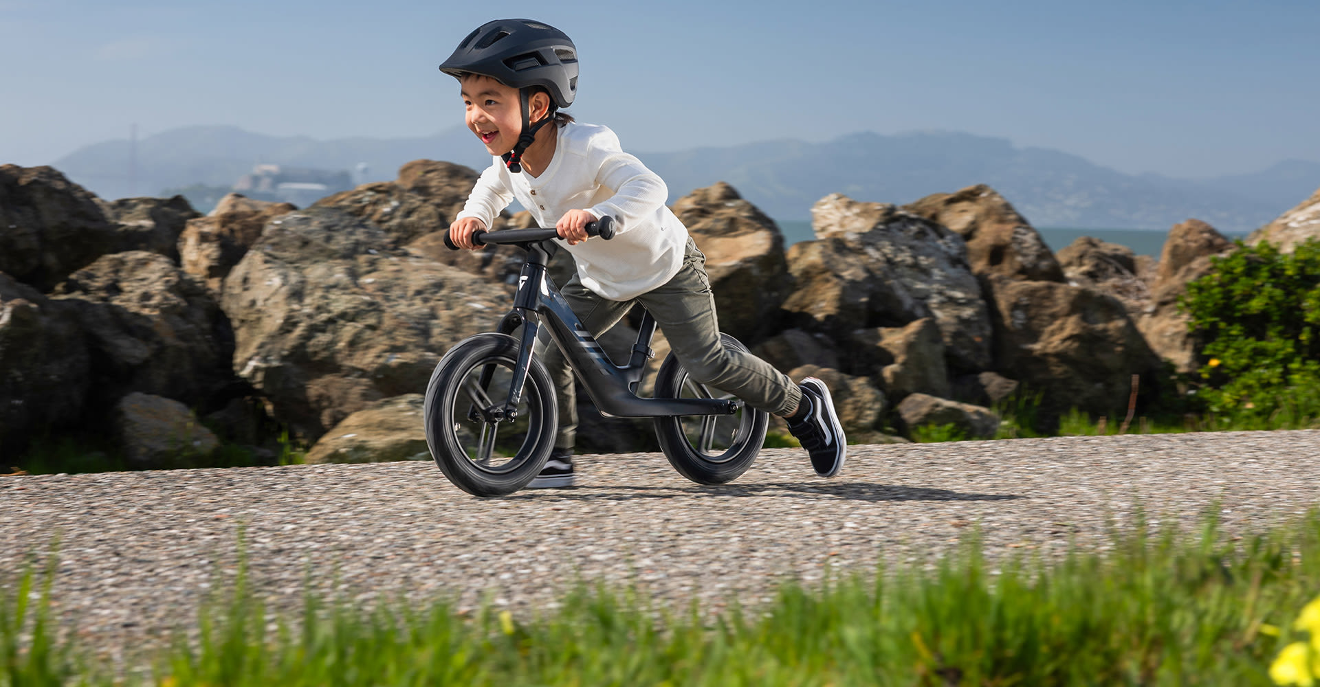 Kids on a balance bike