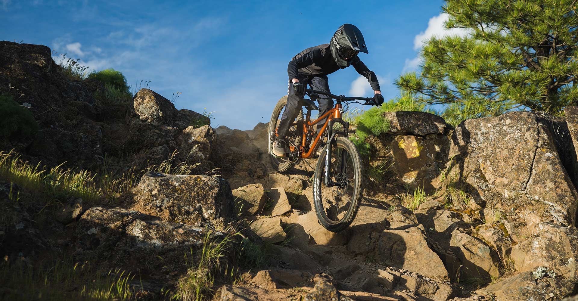 Rider descending
