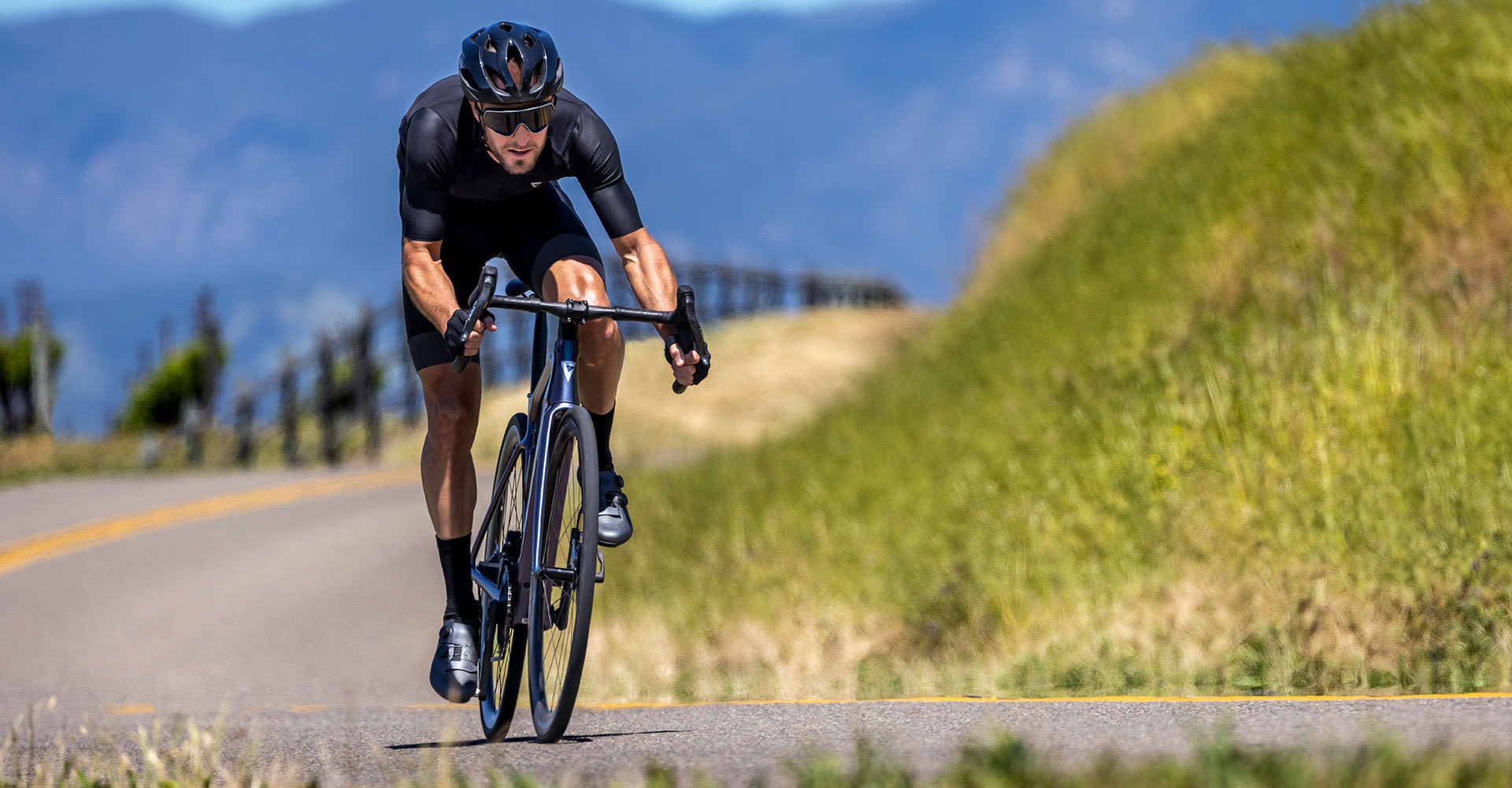 Road cyclist on an e-bike