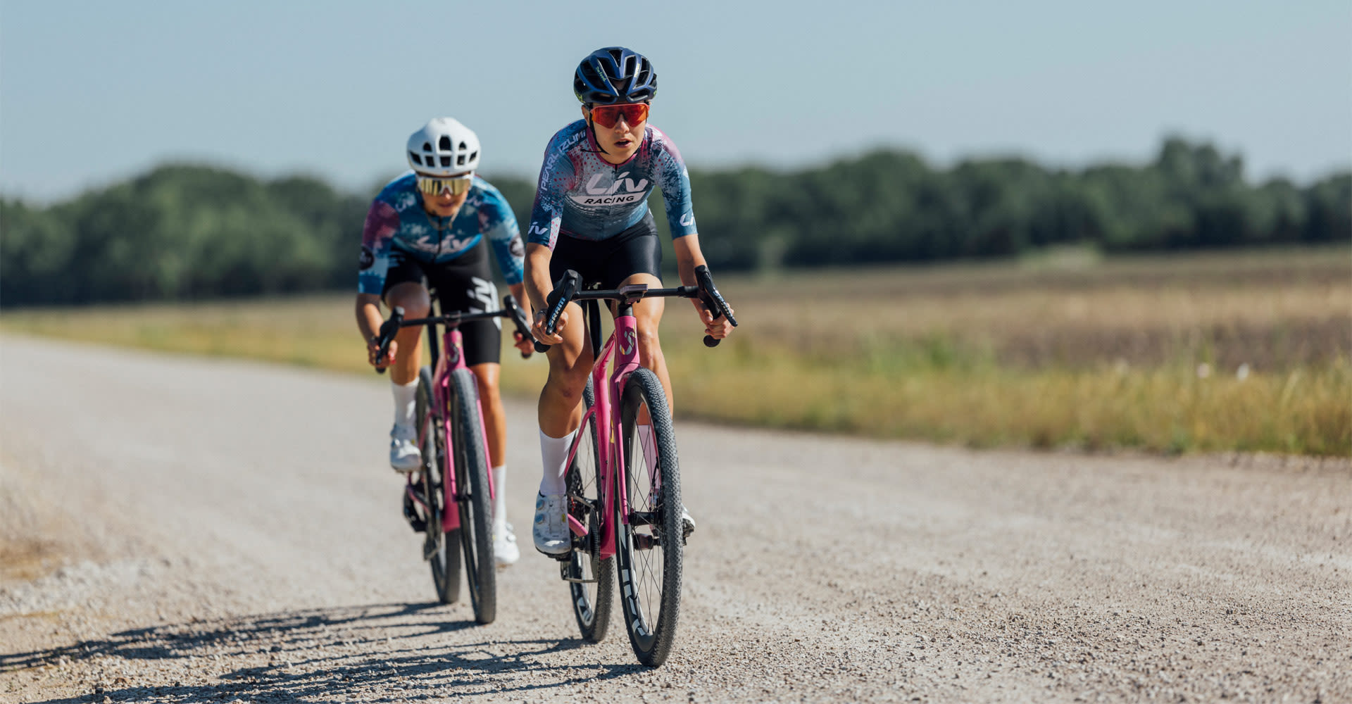 Two racers at Unbound riding Devote 