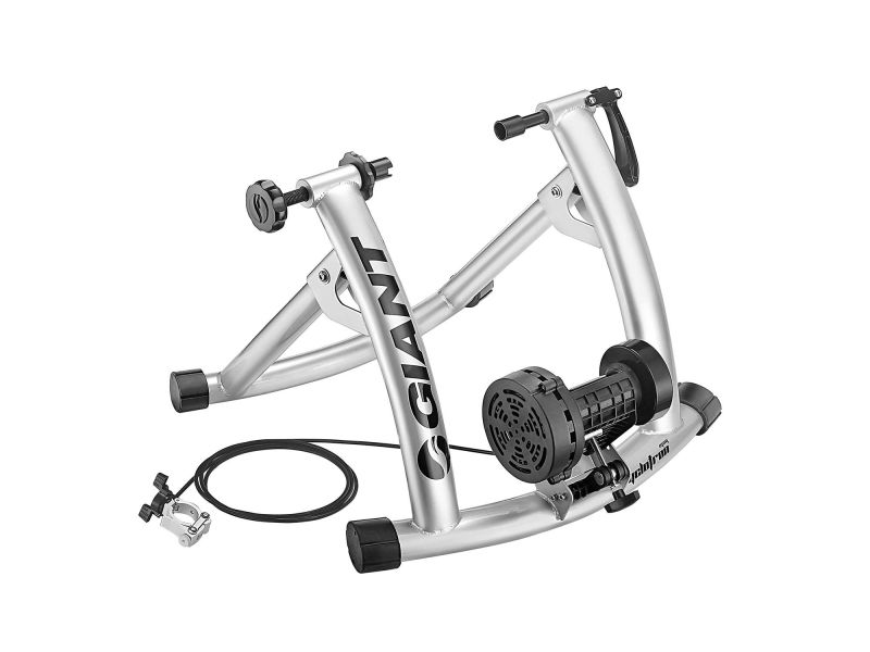 Indoor cycling trainer for winter sessions, featuring magnetic 