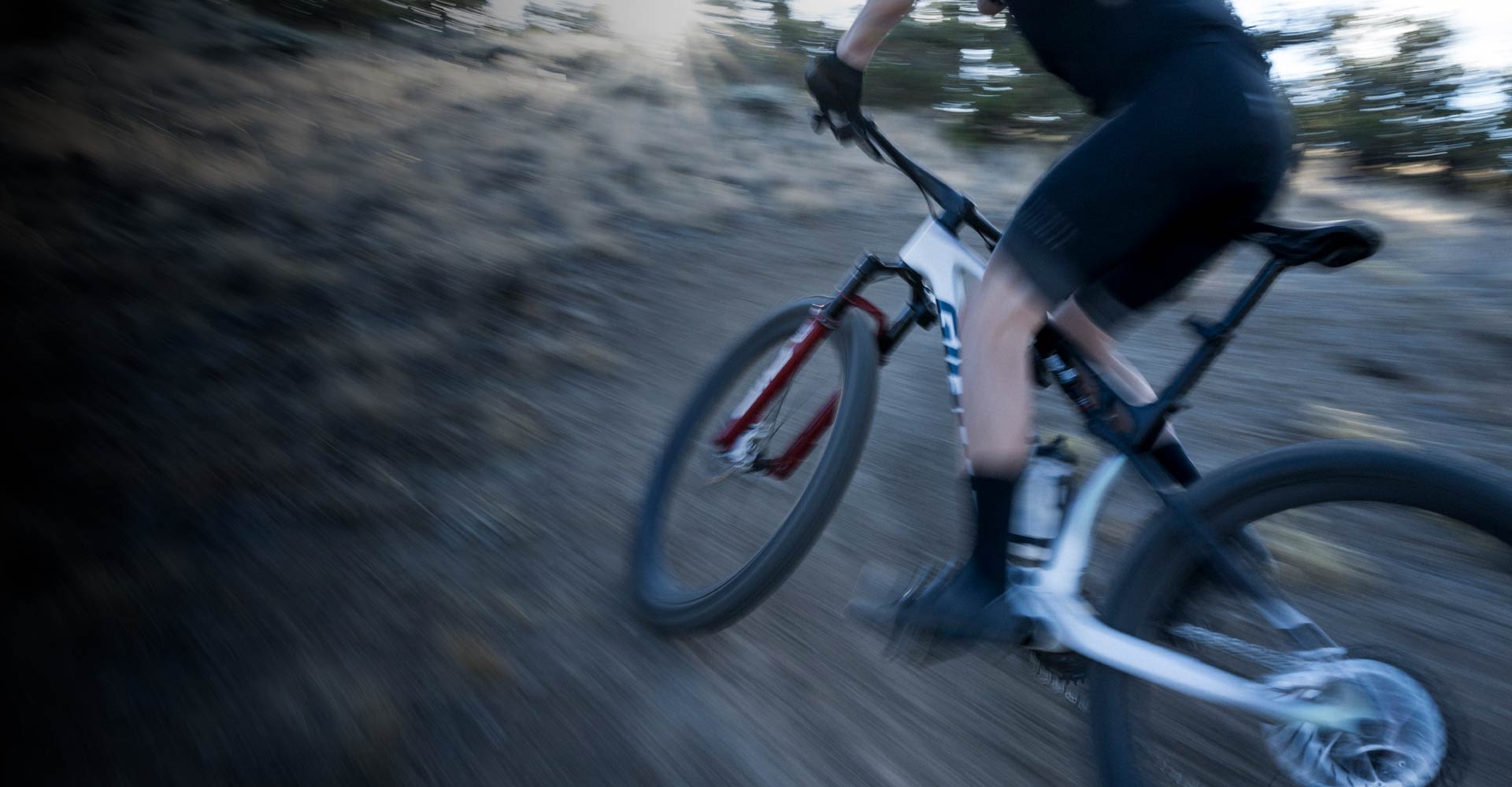 mountain biker in a corner