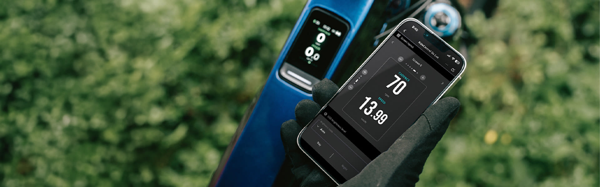 Rider using RideControl App.