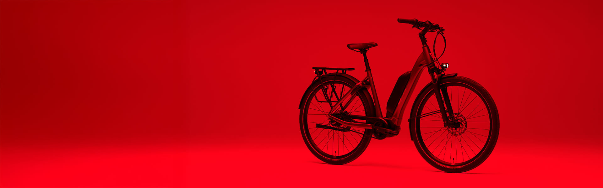 Expression city electric bike on red background