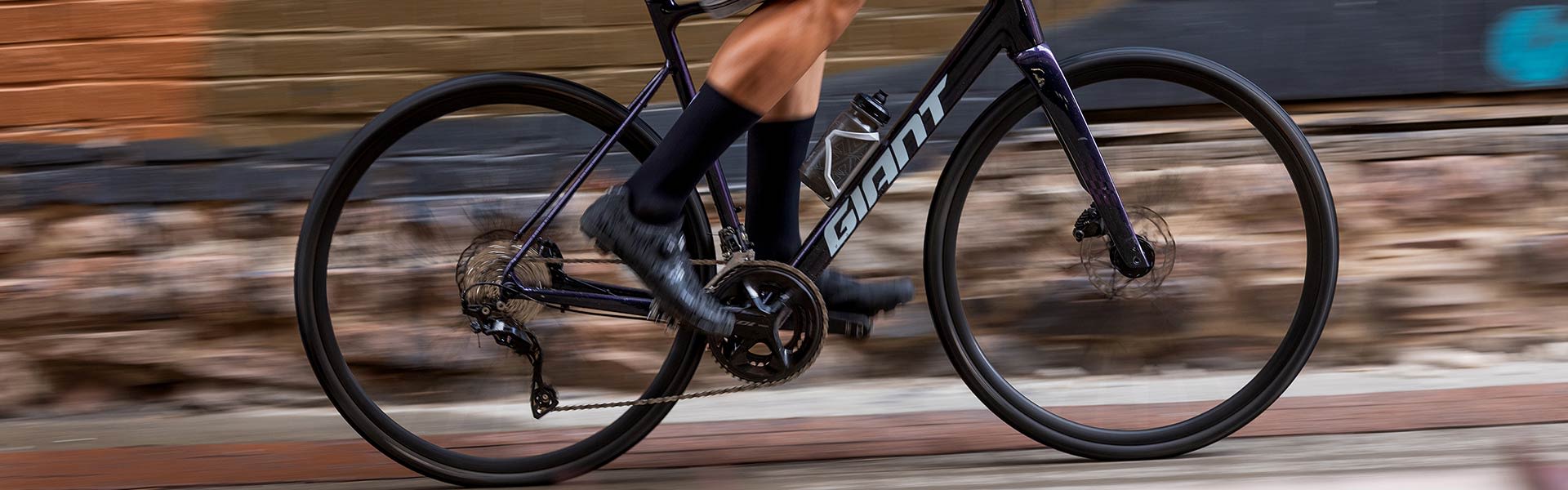 closeup of road bike