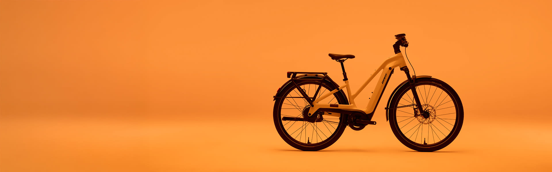 electric bike on orange background