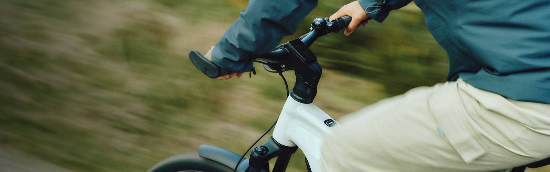 Person riding e-bike