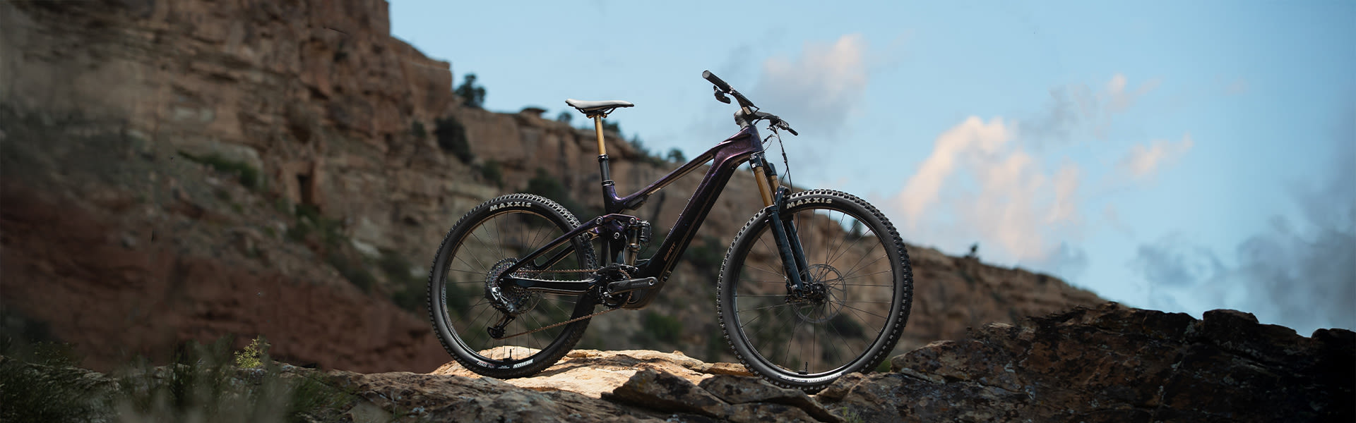 Rider on an electric mountain bike