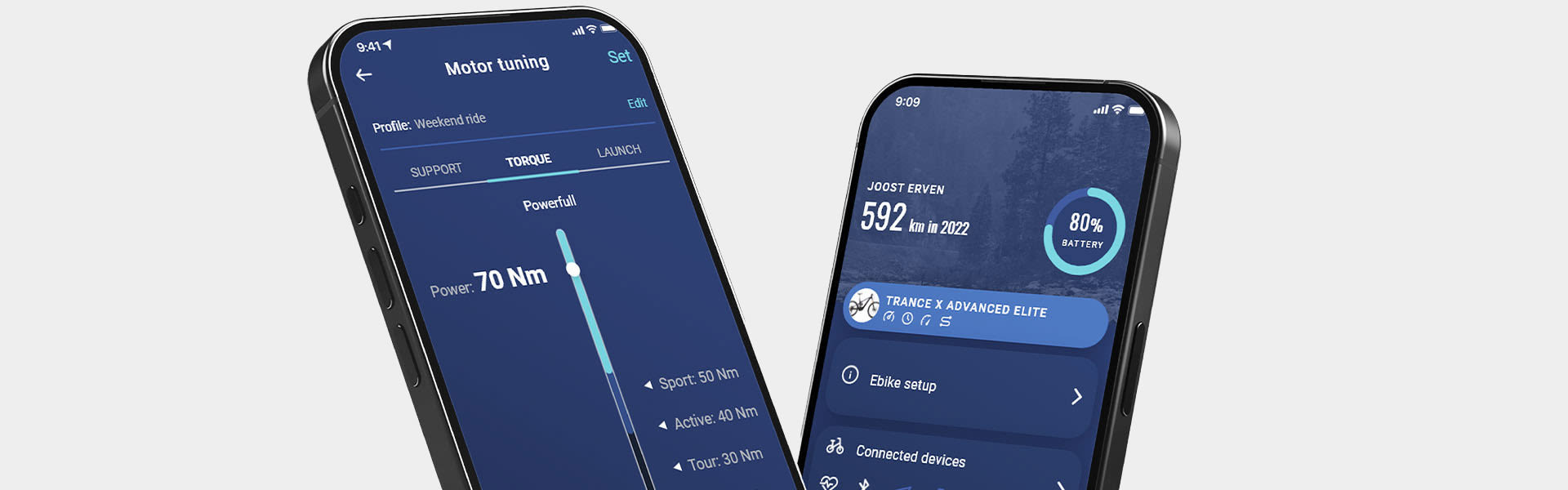RideControl App on the iPhone.