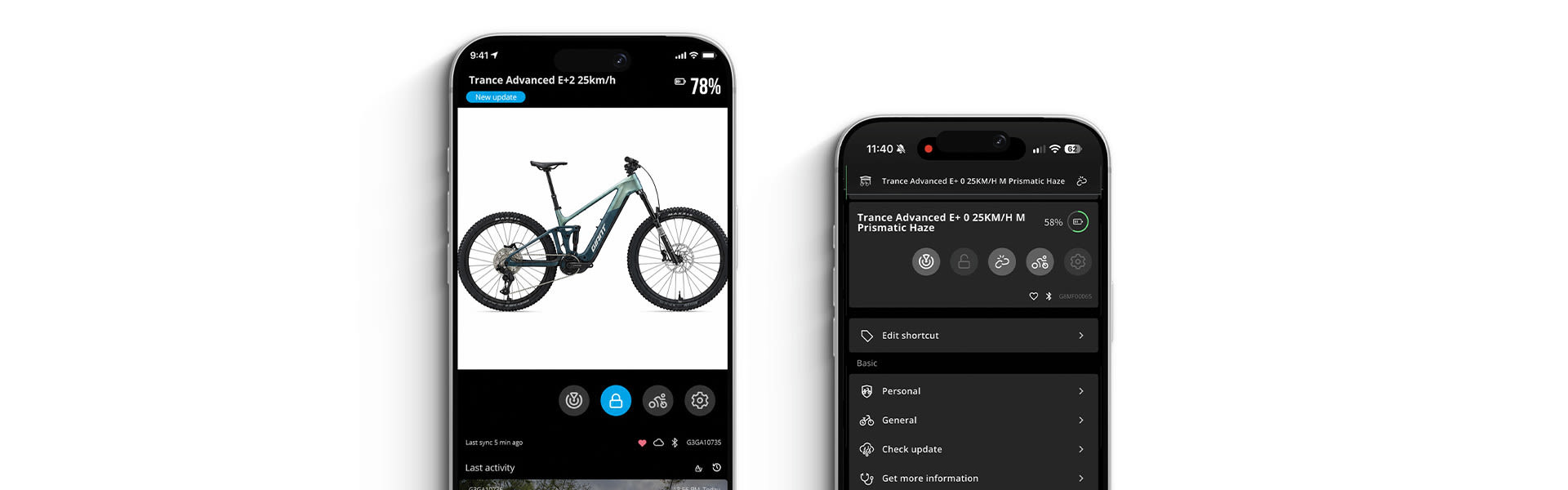 RideControl App on the iPhone.