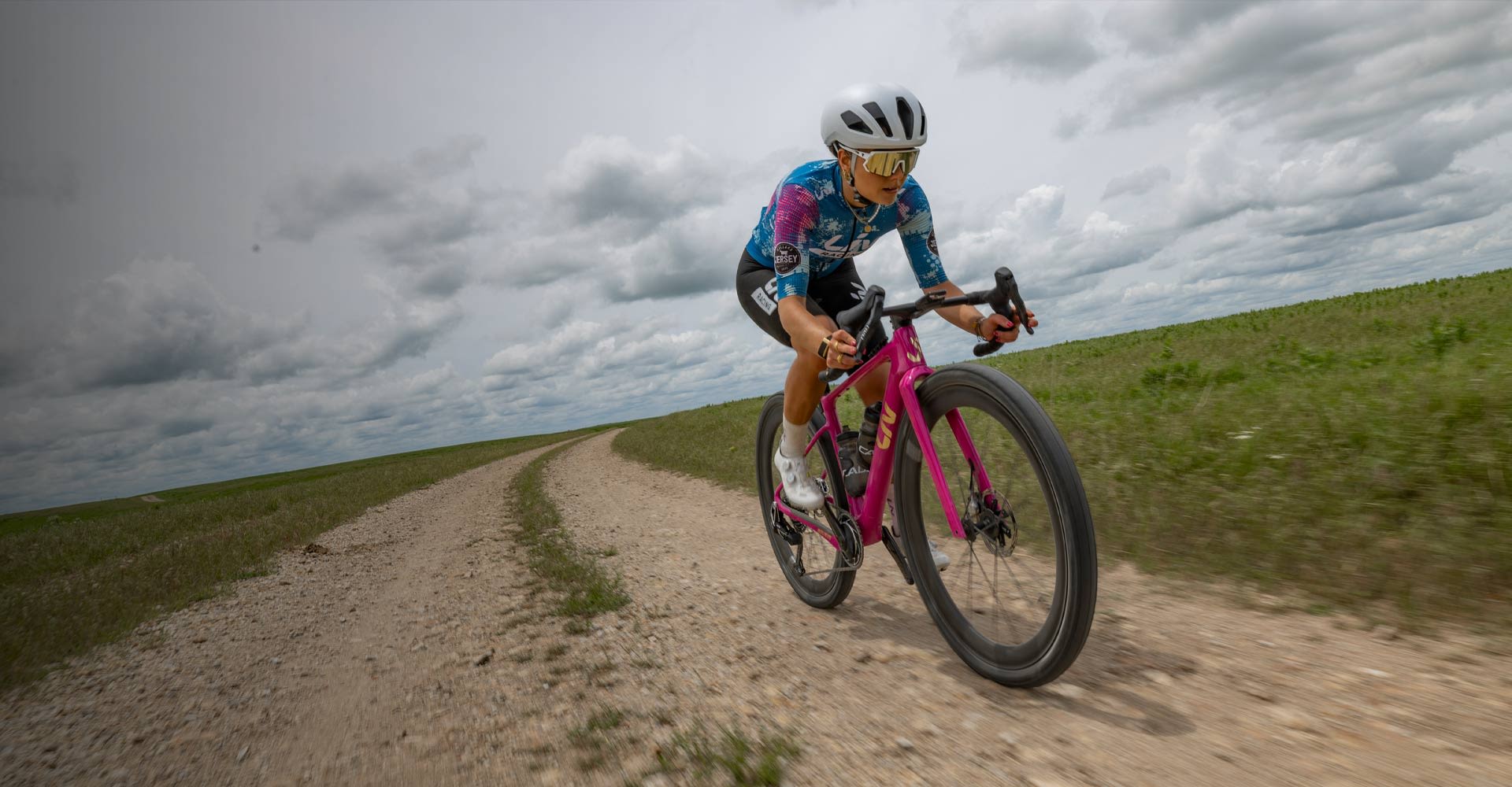 Tess riding the new Devote