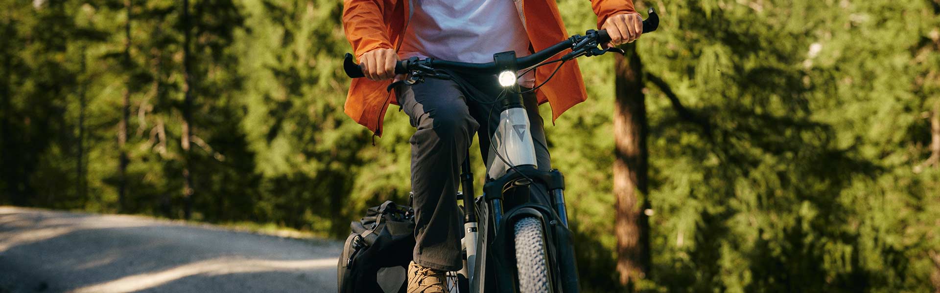 Electric adventure bike rider