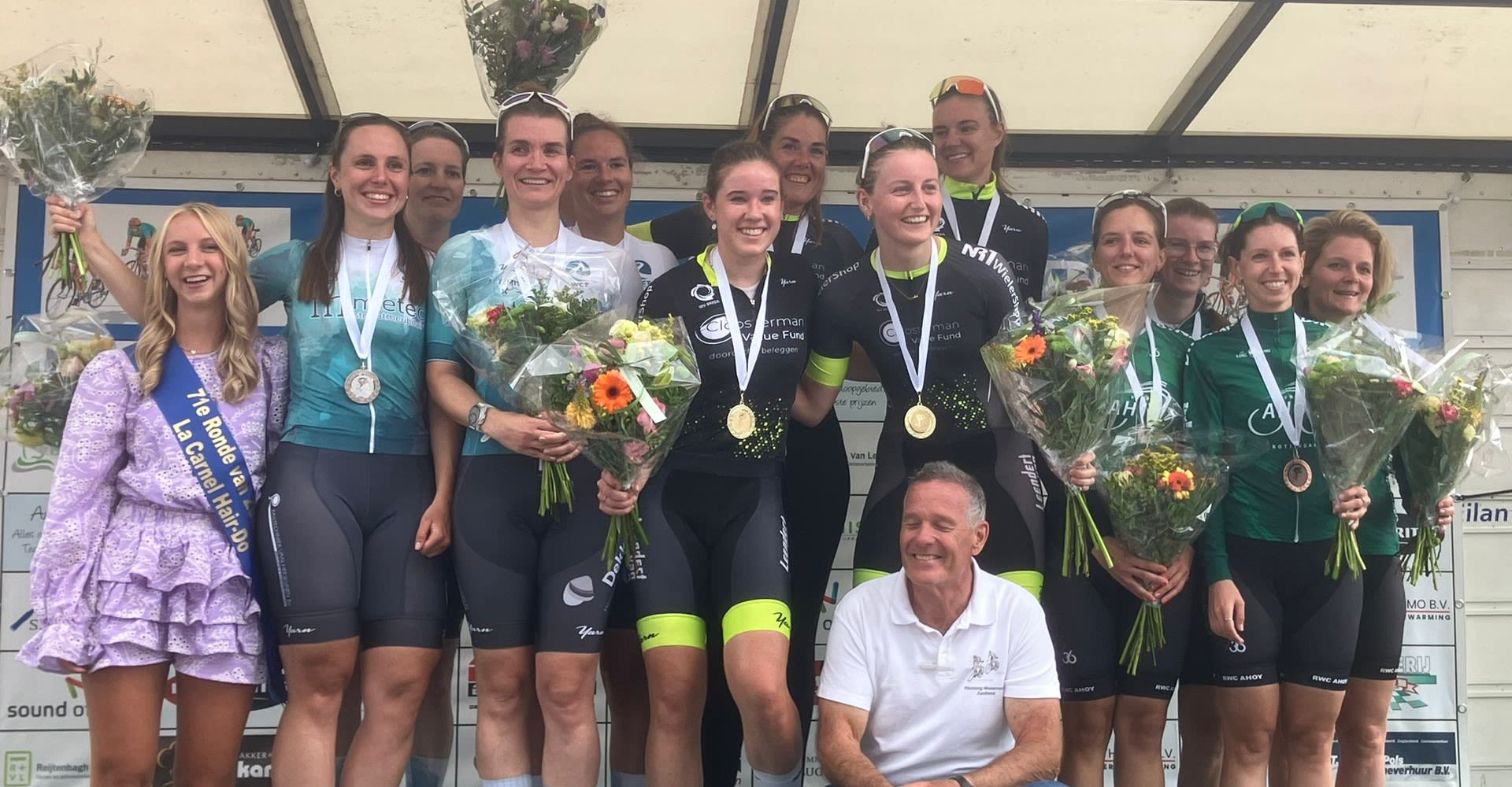 Podium van de tijdrit in Zuidland