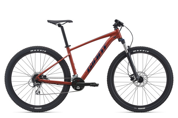 The Talon 2 model with 29-inch wheels and Red Clay color and graphics. Availability varies by market.