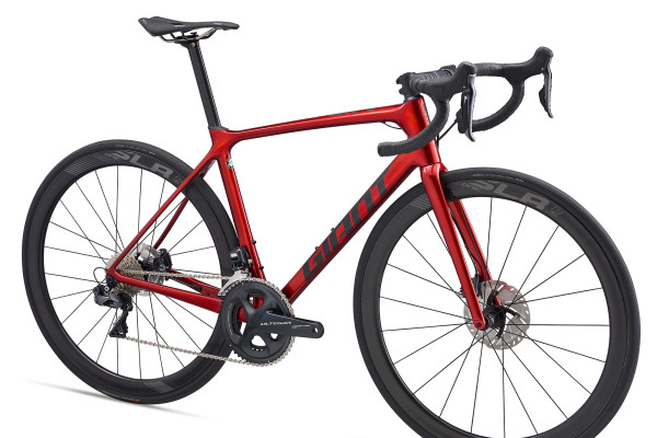 The 2020 TCR Advanced Pro 1 Disc in Gloss Metallic Red. Availability varies by country.