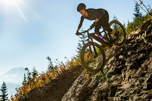 Intrigue X E+ climbs like a champ and descends with trail-ready confidence. 