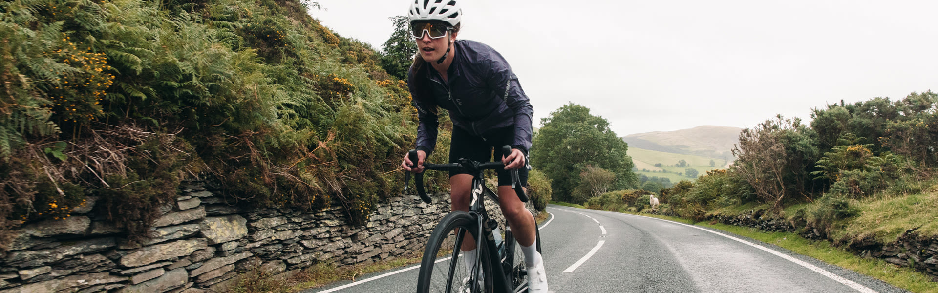 Road cyclist on an endurance road bike