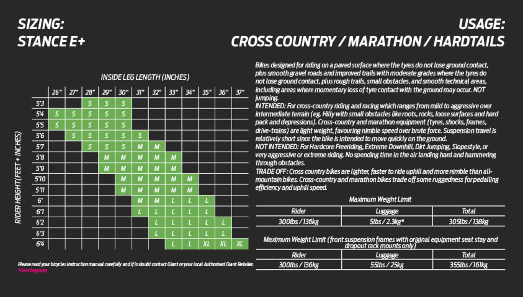 giant stance size guide
