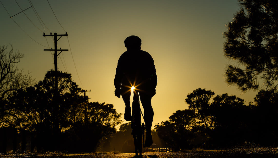 Giant ambassador Tim Searle, leader of the Aussie Hump Day Ride series on Zwift, riding in Australia