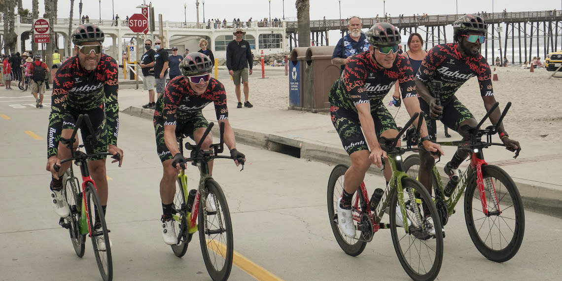 Team Thin Energy, looking fresh at the start of the 2021 Race Across America in Oceanside, California.