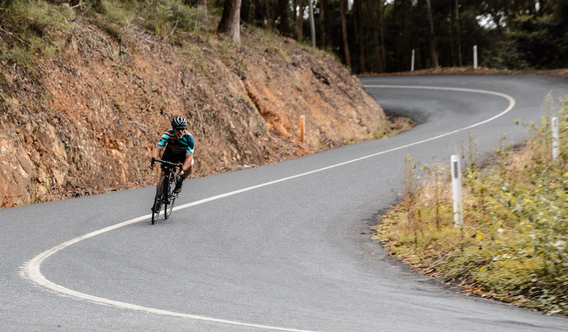 Giant ambassador Tim Searle, leader of the Aussie Hump Day Ride series on Zwift, riding in Australia