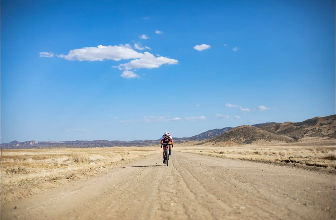 Kaysee riding in the desert 